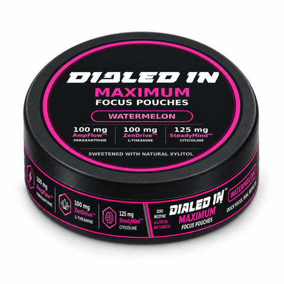 Dialed In Maximum Watermelon Focus Pouches can on white background